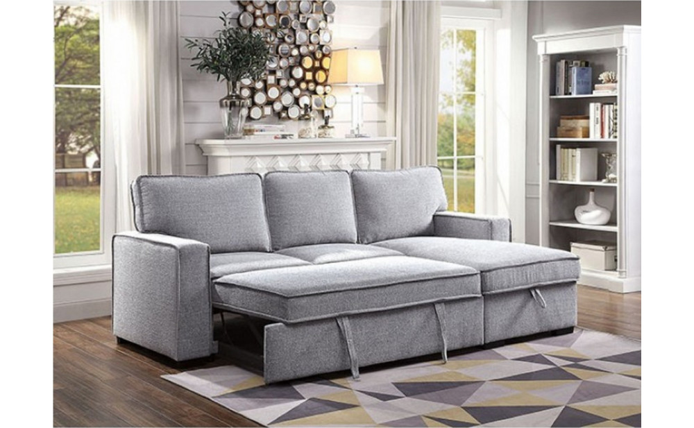 Ine Sectional Gray Furniture of America