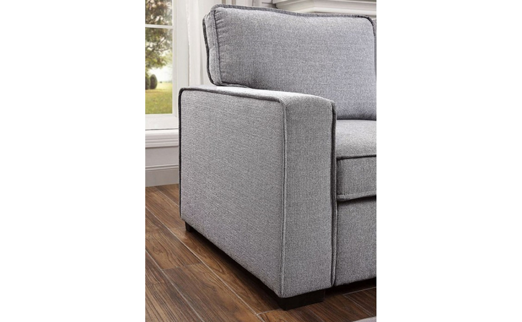 Ine Sectional Gray Furniture of America