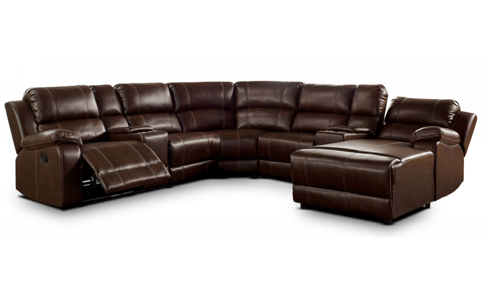 Castle Reclining Sectional Brown Furniture of America