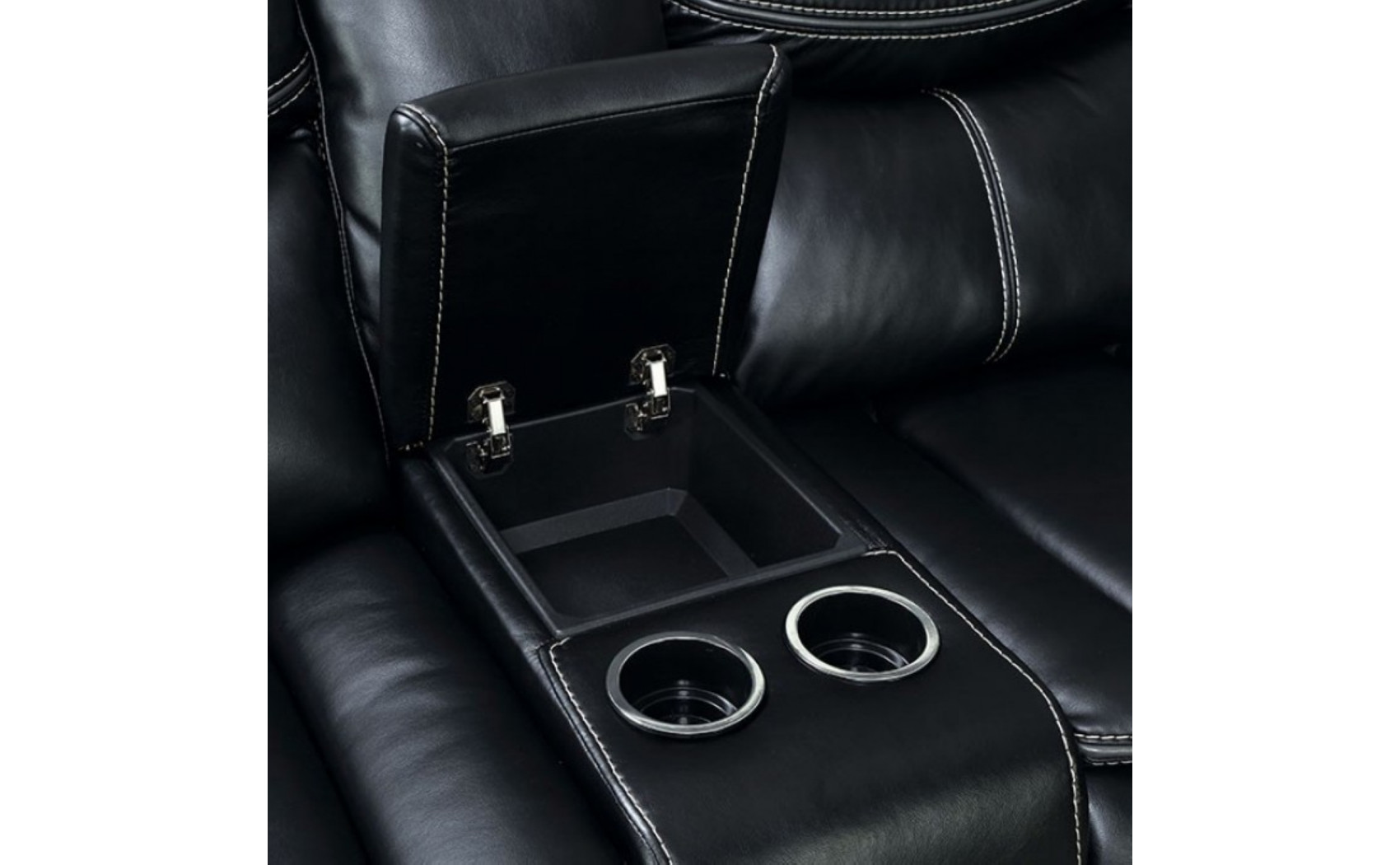 Giani Reclining Sectional w Console Black Furniture of America