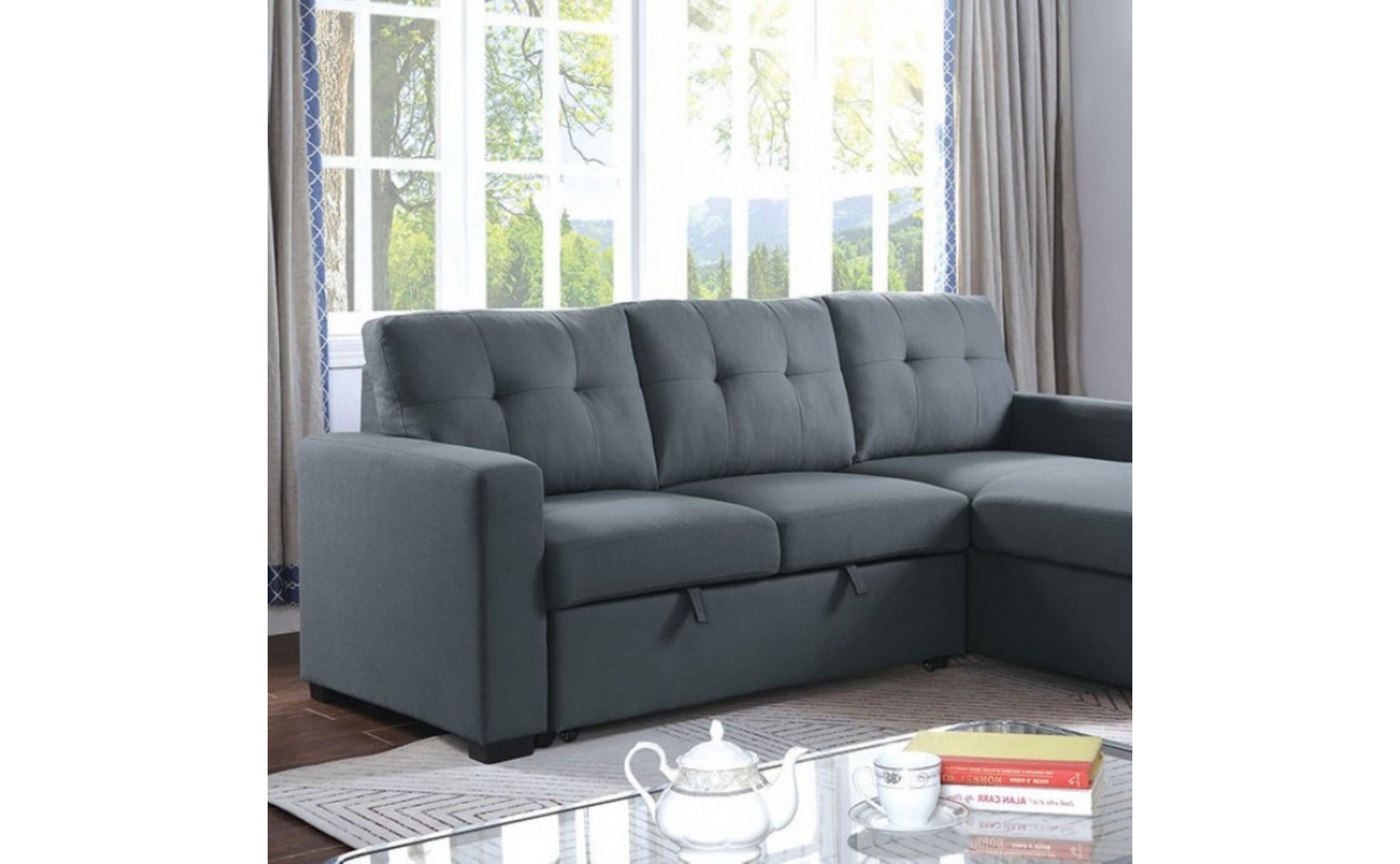 Jaco Sectional Dark Gray Furniture of America