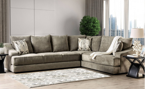 Nelmont Sectional Gray Beige Furniture of America Nelmont Sectional Gray Beige Furniture of America