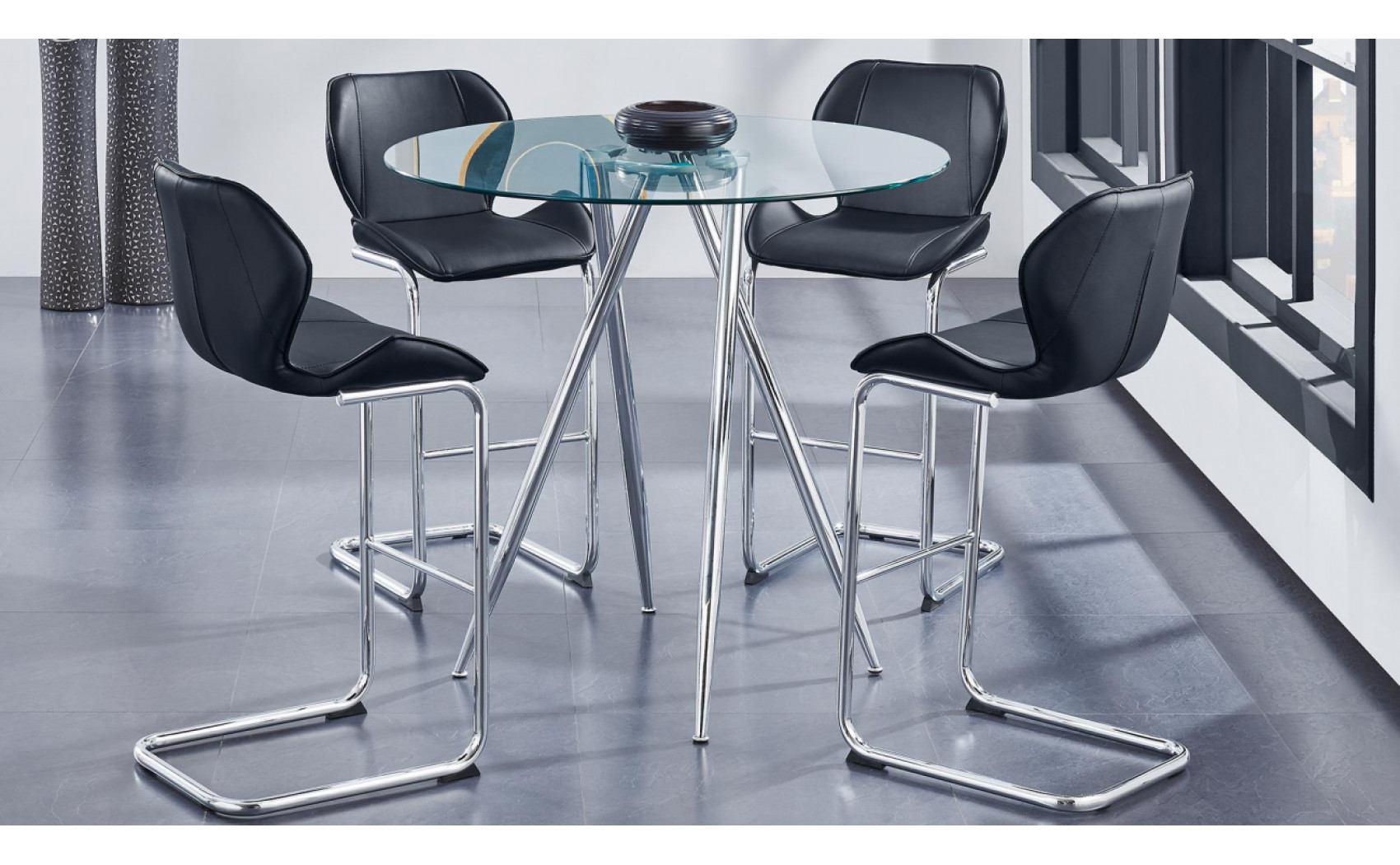 D1446BS Set Of 4 Barstools Black Global Furniture