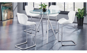 D1503BT + D1446BS - WH Bar Set Glass Global Furniture D1503BT + D1446BS - WH Bar Set Glass Global Furniture