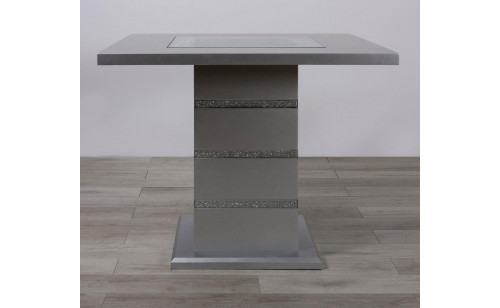D1903BT Bar Table Silver / Clear Global Furniture D1903BT Bar Table Silver / Clear Global Furniture