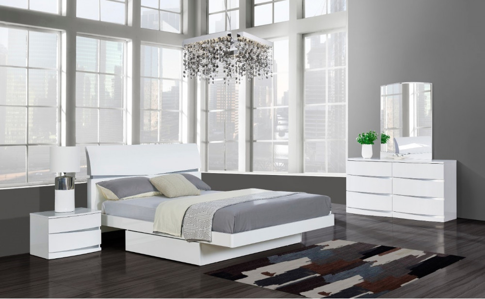 Aurora Bedroom Set White Global Furniture