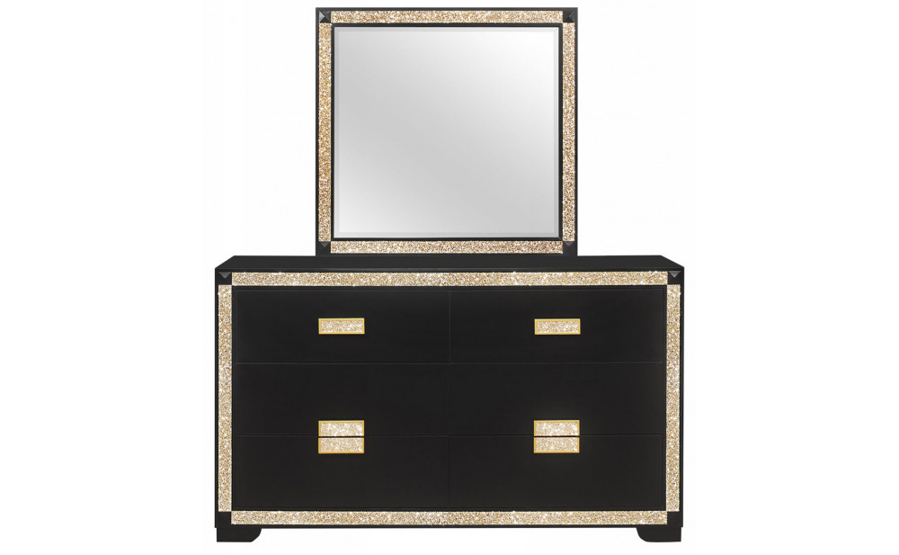 Blake Dresser Black / Gold Global Furniture