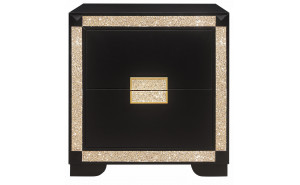 Blake Nightstand Black / Gold Global Furniture Blake Nightstand Black / Gold Global Furniture