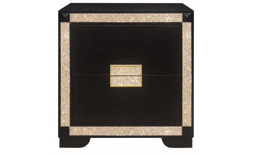 Blake Nightstand Black / Gold Global Furniture Blake Nightstand Black / Gold Global Furniture