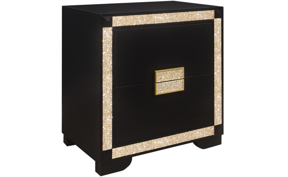 Blake Bedroom Set Black / Gold Global Furniture