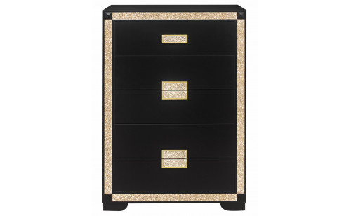 Blake Chest Black / Gold Global Furniture Blake Chest Black / Gold Global Furniture