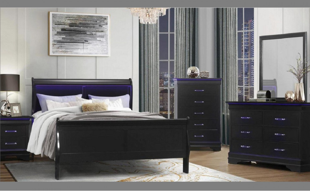 Charlie Bedroom Set Black Global Furniture
