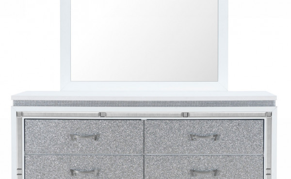 grey velvet dresser with mirror Angel Silver Dresser main image 0