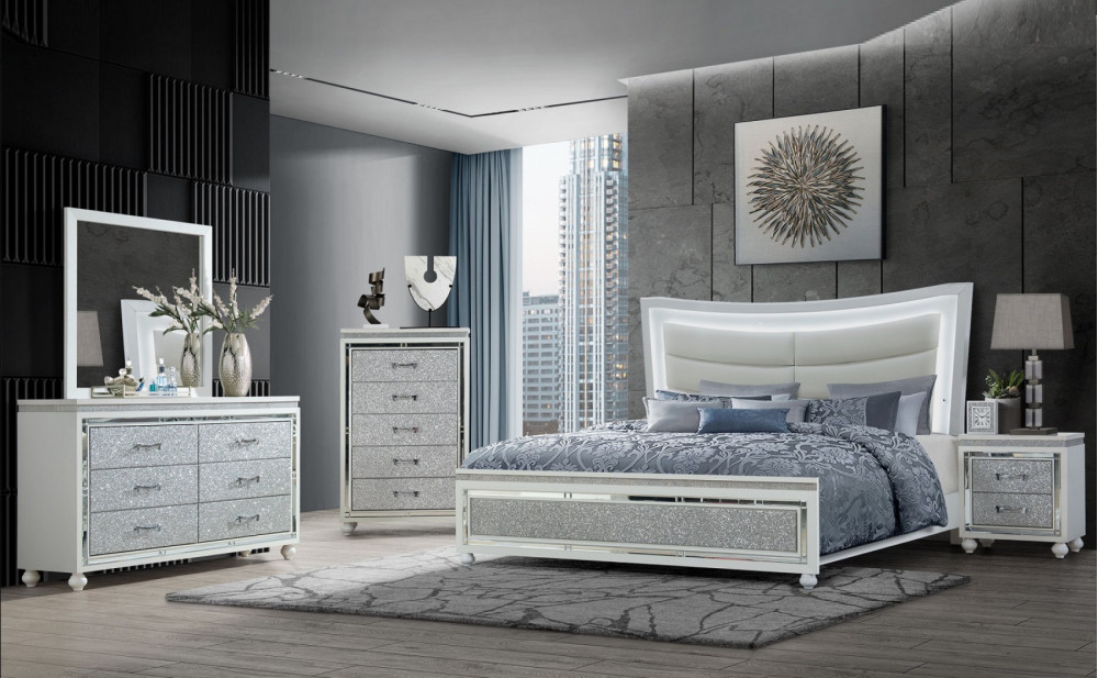 Collete Bed White Global Furniture