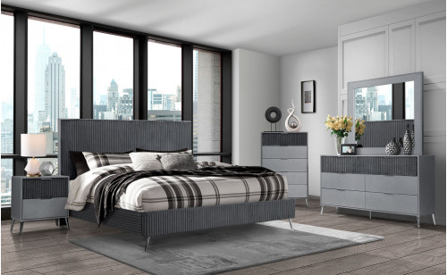 Enzo Bedroom Set Dark Grey Global Furniture