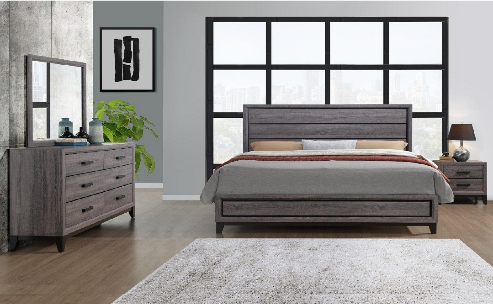 Kate Bed Grey Global Furniture