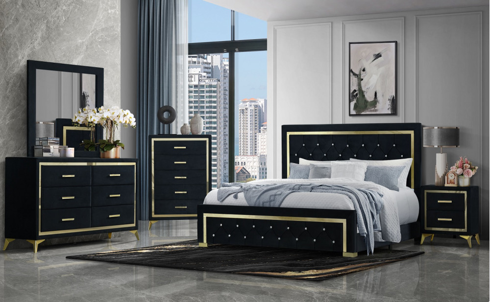 Kingdom Bedroom Set Black Global Furniture