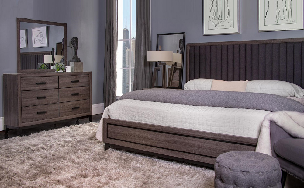 Laura Bedroom Set Marble / Grey Global Furniture