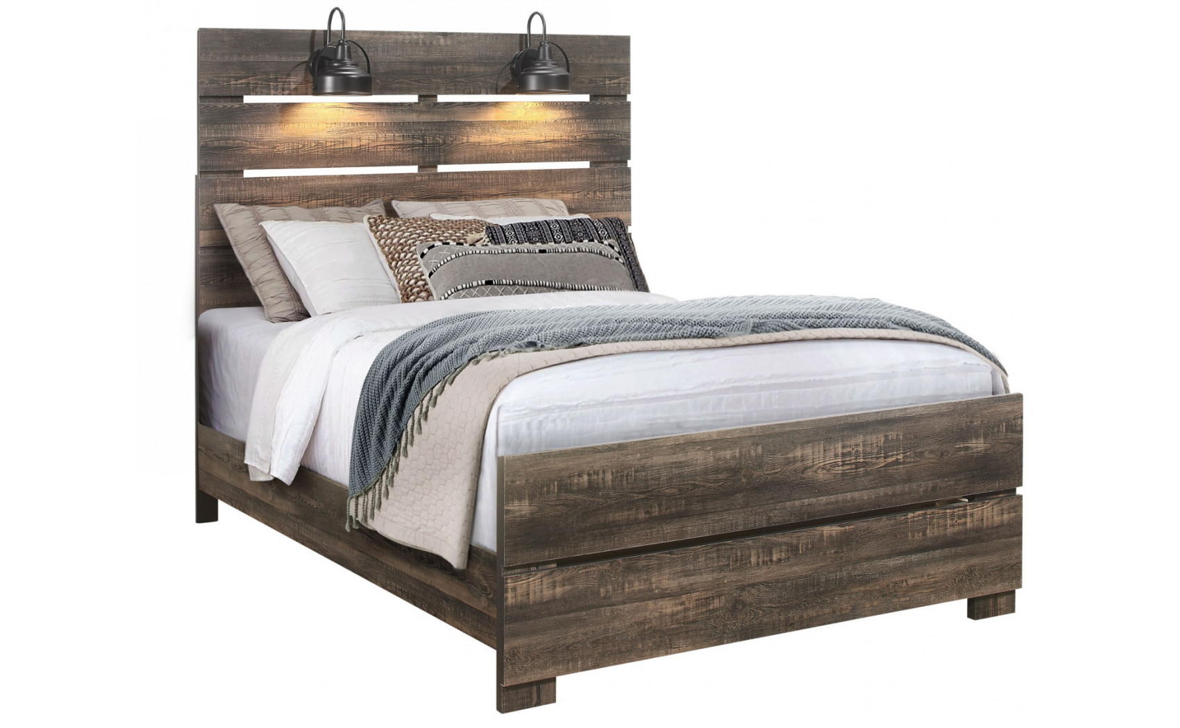 Linwood Bed Dark Oak Global Furniture