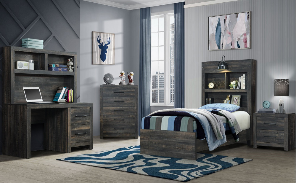 Linwood Bed Dark Oak Global Furniture