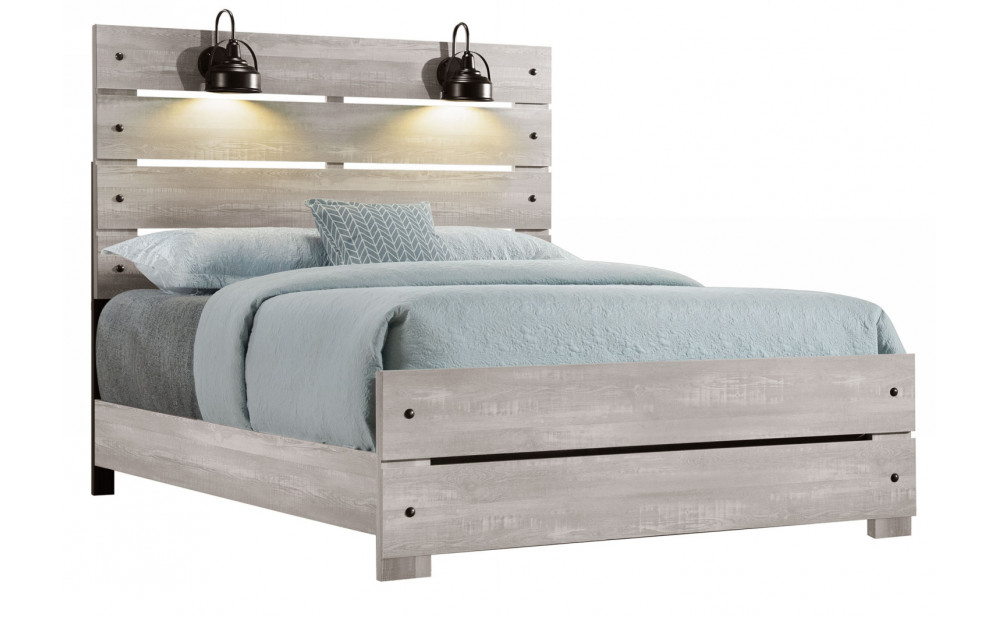 Linwood Bed White Wash Global Furniture