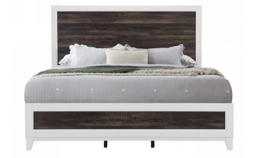 Lisbon Bed Oak / White Global Furniture Lisbon Bed Oak / White Global Furniture