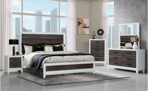 Lisbon Bedroom Set Oak / White Global Furniture Lisbon Bedroom Set Oak / White Global Furniture