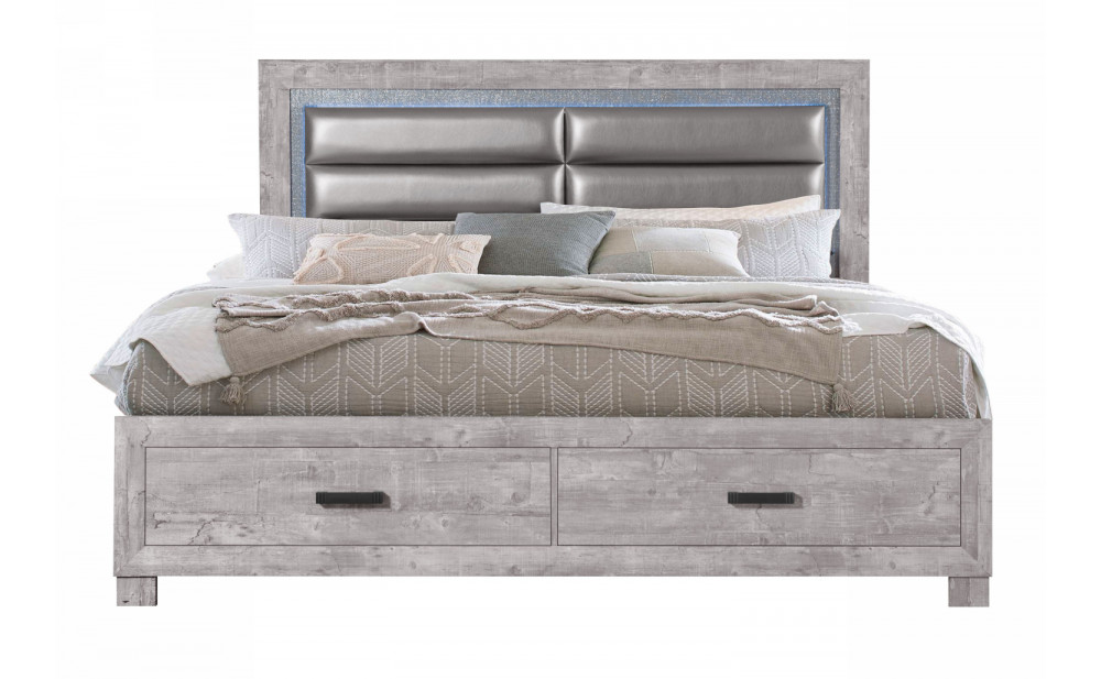 Nolan Bed Light Grey Global Furniture
