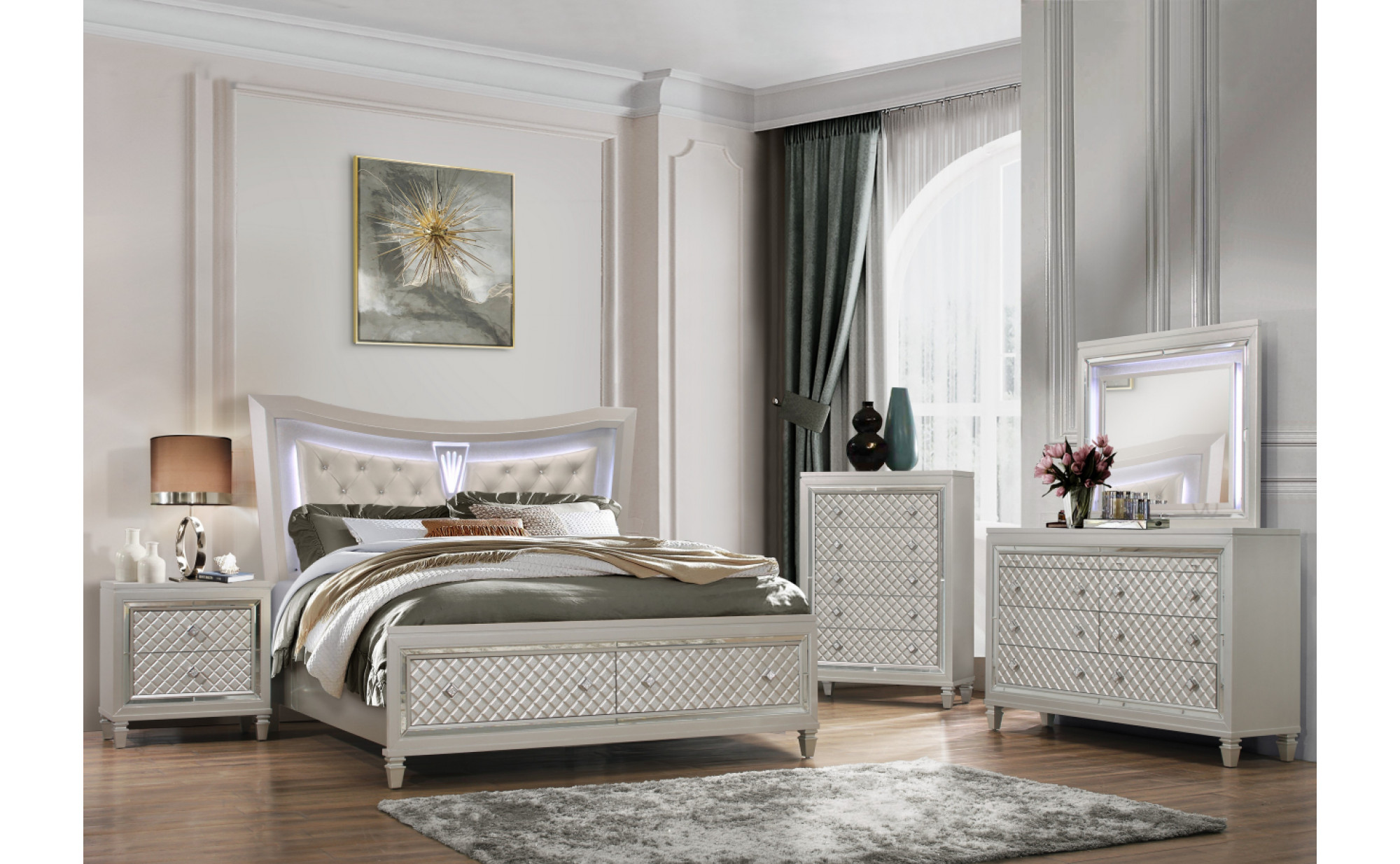 Paris Bedroom Set Champagne Global Furniture USA