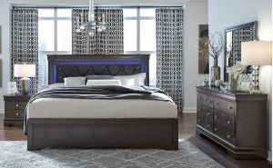 Pompei Bedroom Set Metallic Grey Global Furniture Pompei Bedroom Set Metallic Grey Global Furniture