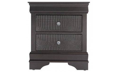 Pompei Nightstand Metallic Grey Global Furniture Pompei Nightstand Metallic Grey Global Furniture
