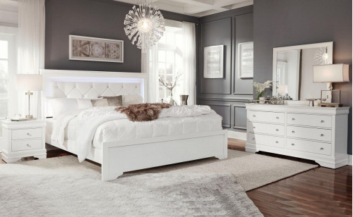 Pompei Bedroom Set Metallic White Global Furniture Pompei Bedroom Set Metallic White Global Furniture
