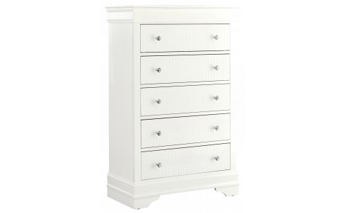 Pompei Chest Metallic White Global Furniture Pompei Chest Metallic White Global Furniture