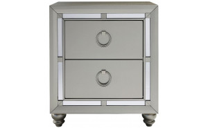 Riley Nightstand Silver Global Furniture Riley Nightstand Silver Global Furniture