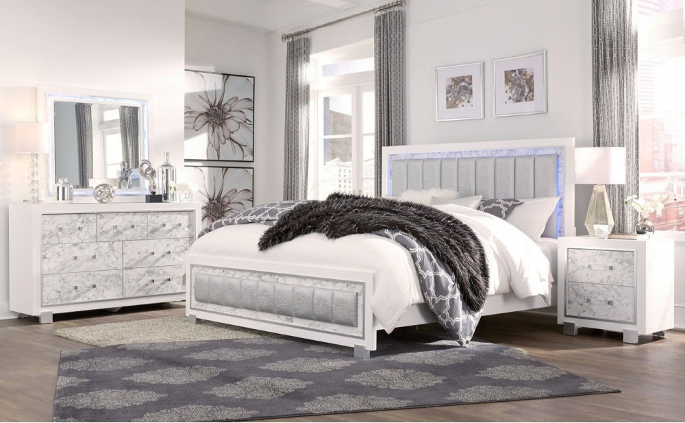 Santorini Bedroom White Global Furniture