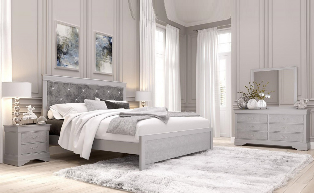 Verona Bed Silver Global Furniture
