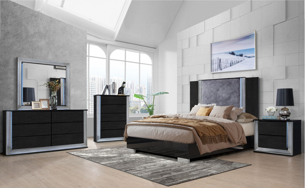 Ylime Bedroom Set Black Global Furniture