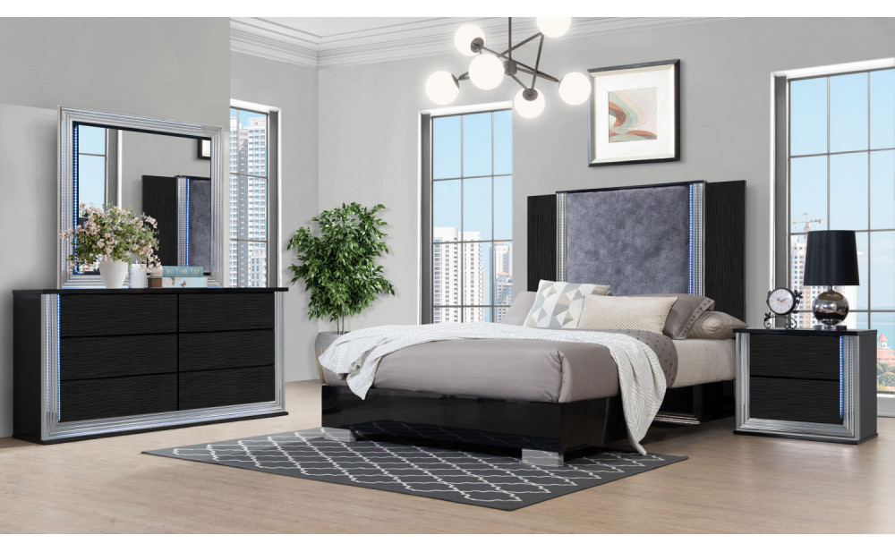 Ylime Bedroom Set Black Global Furniture