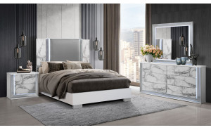Ylime Bedroom Set Light Grey / White Global Furniture Ylime Bedroom Set Light Grey / White Global Furniture