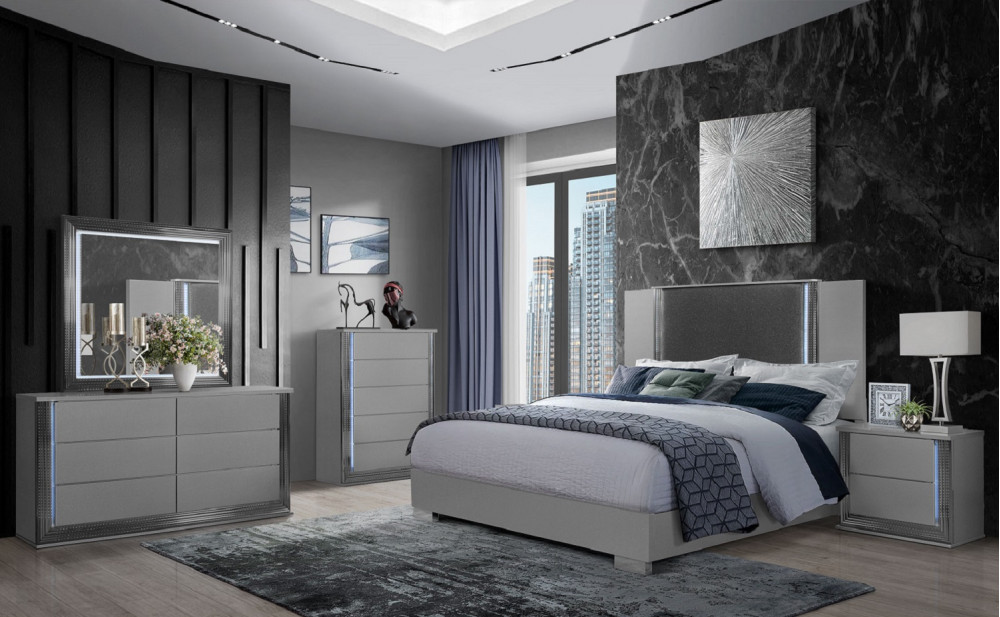 Ylime Bedroom Set Silver Global Furniture