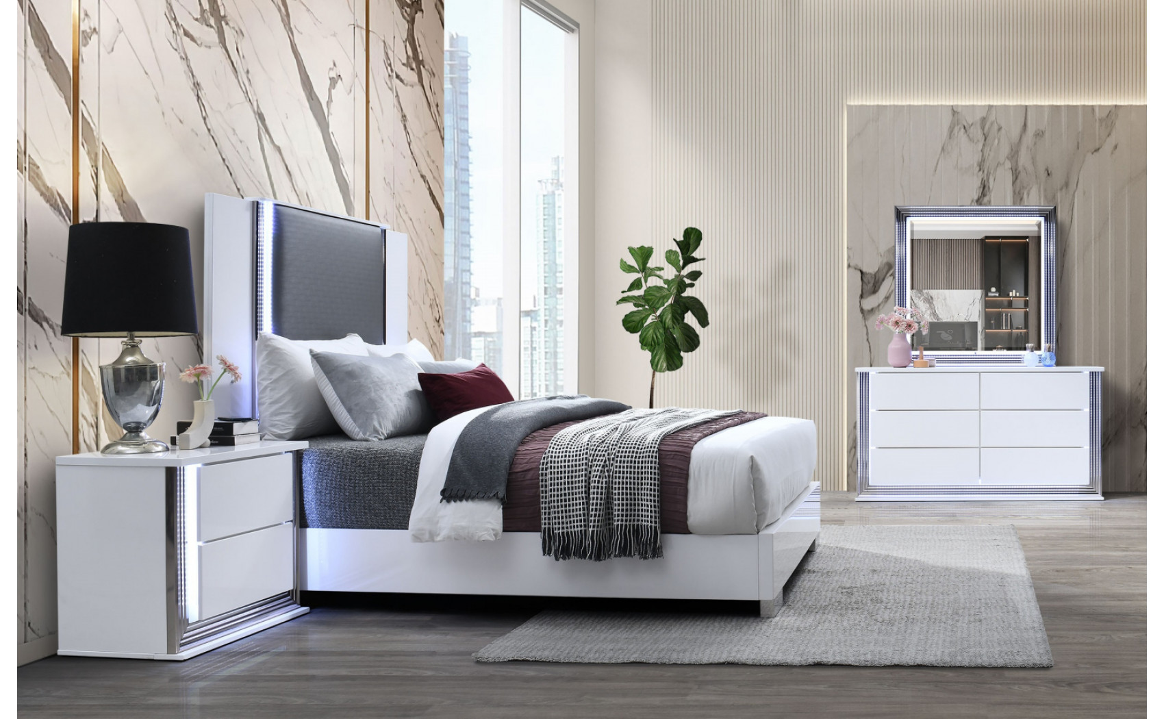Ylime Vanity White Global Furniture