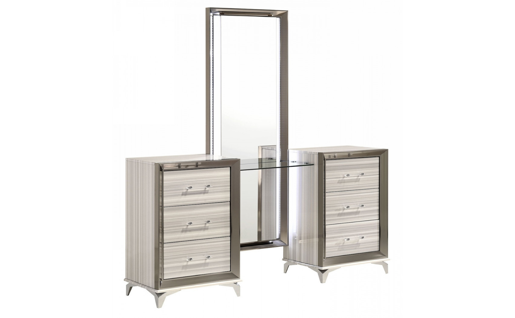 Zambrano Vanity Light Grey / White Global Furniture