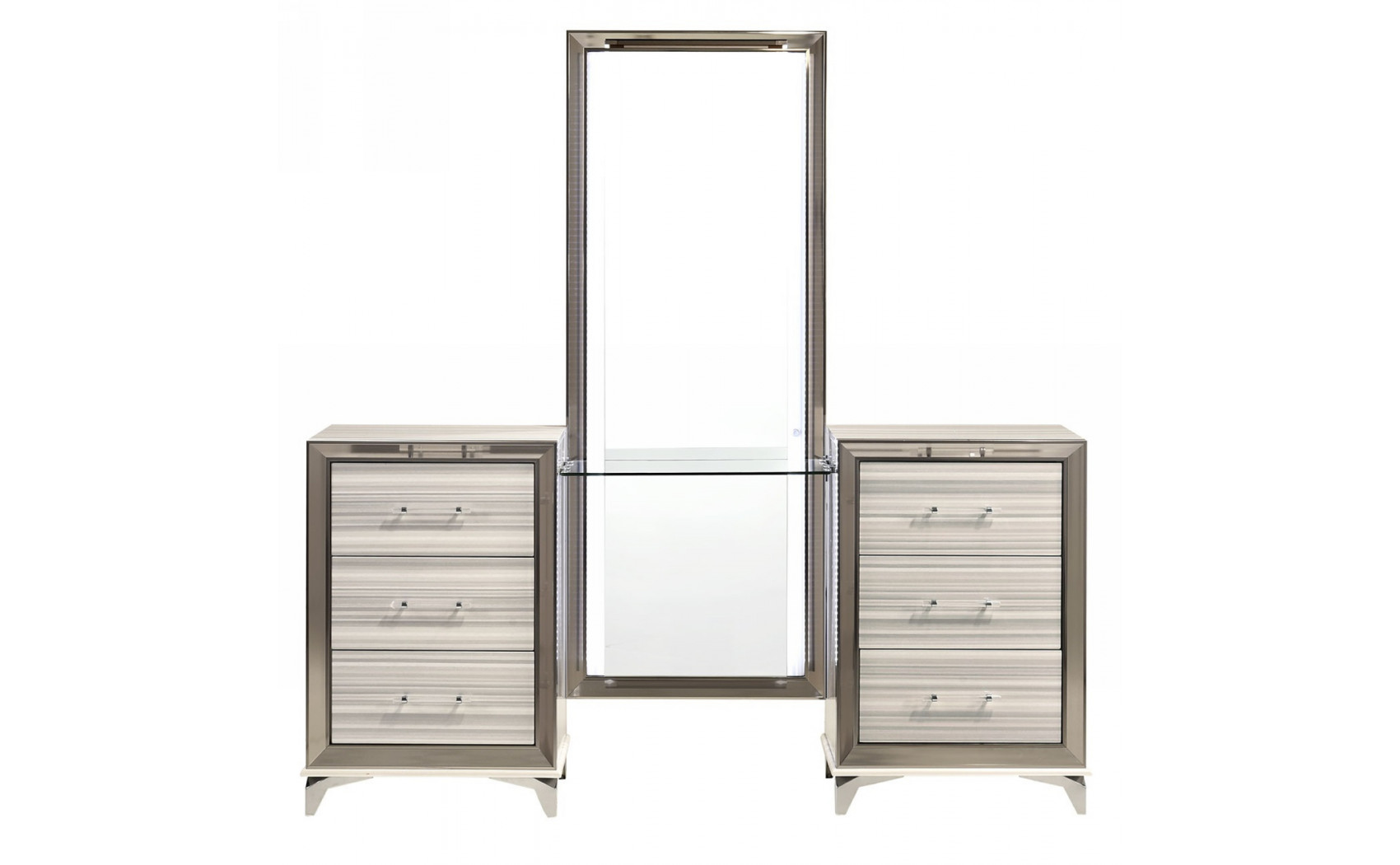 Zambrano Vanity Light Grey / White Global Furniture
