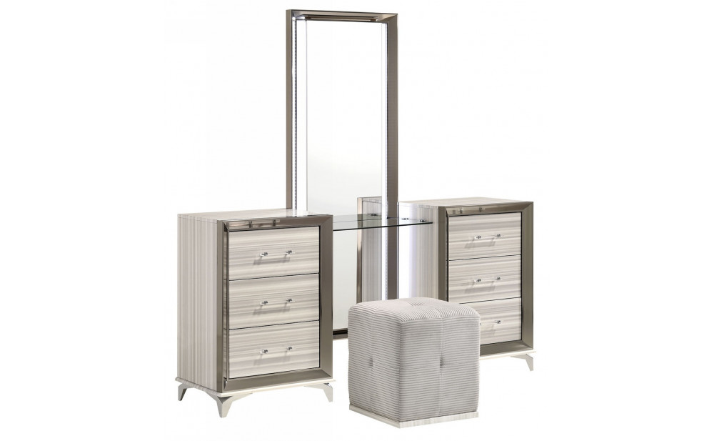 Zambrano Vanity Light Grey / White Global Furniture
