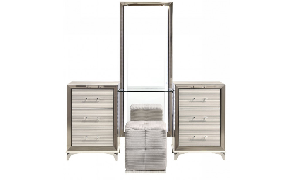 Zambrano Dresser Light Grey / White Global Furniture