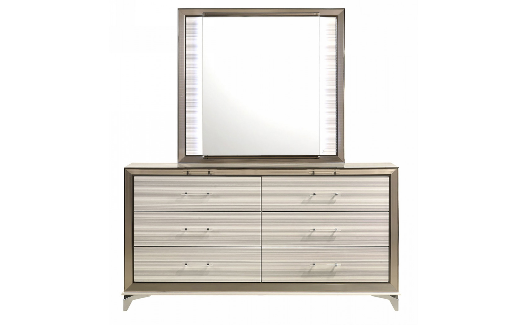 Zambrano Vanity Light Grey / White Global Furniture