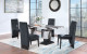 D12DT-WHITE/BLACK + D12DC-BLK Dining Set Global Furniture