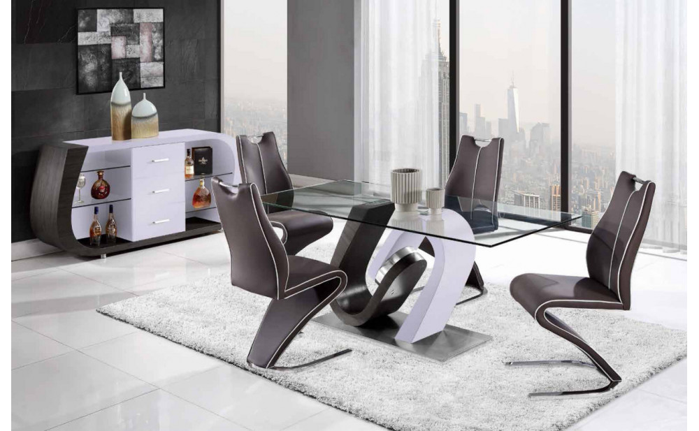 D4127DC Dining Chair Set Grey / White Global Furniture