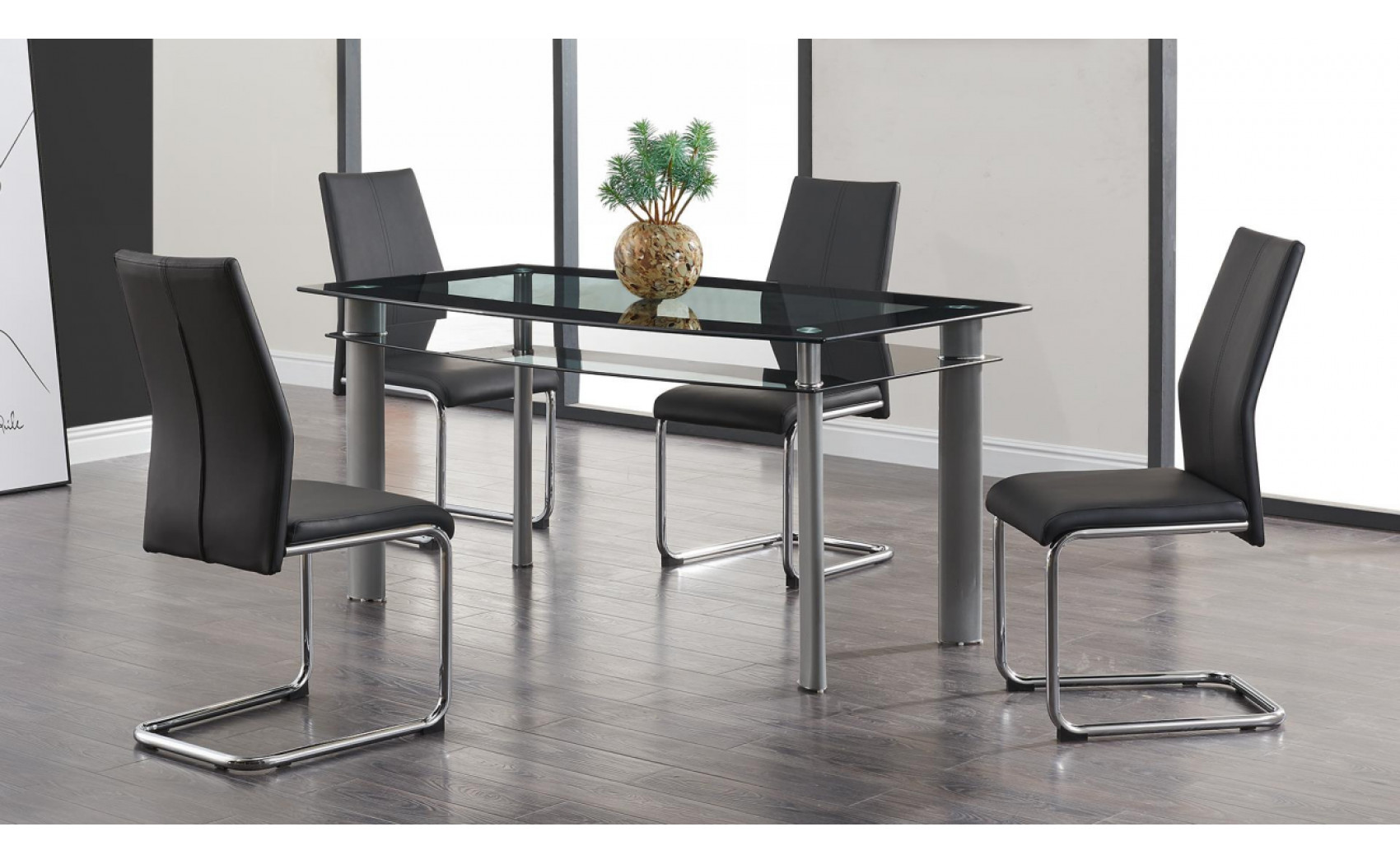 D41DC Dining Chair Set Black Global Furniture