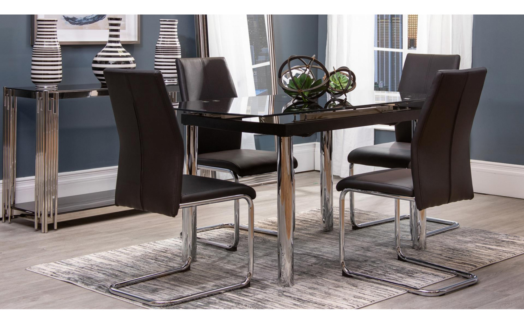 D41DC Dining Chair Set Black Global Furniture